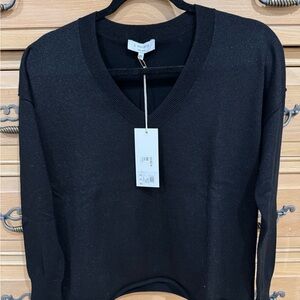 J.Society Black V-Neck metallic Sweater
